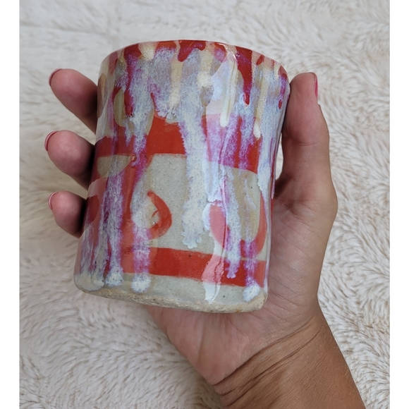 Red and white pottery cup piece - Picture 13 of 16